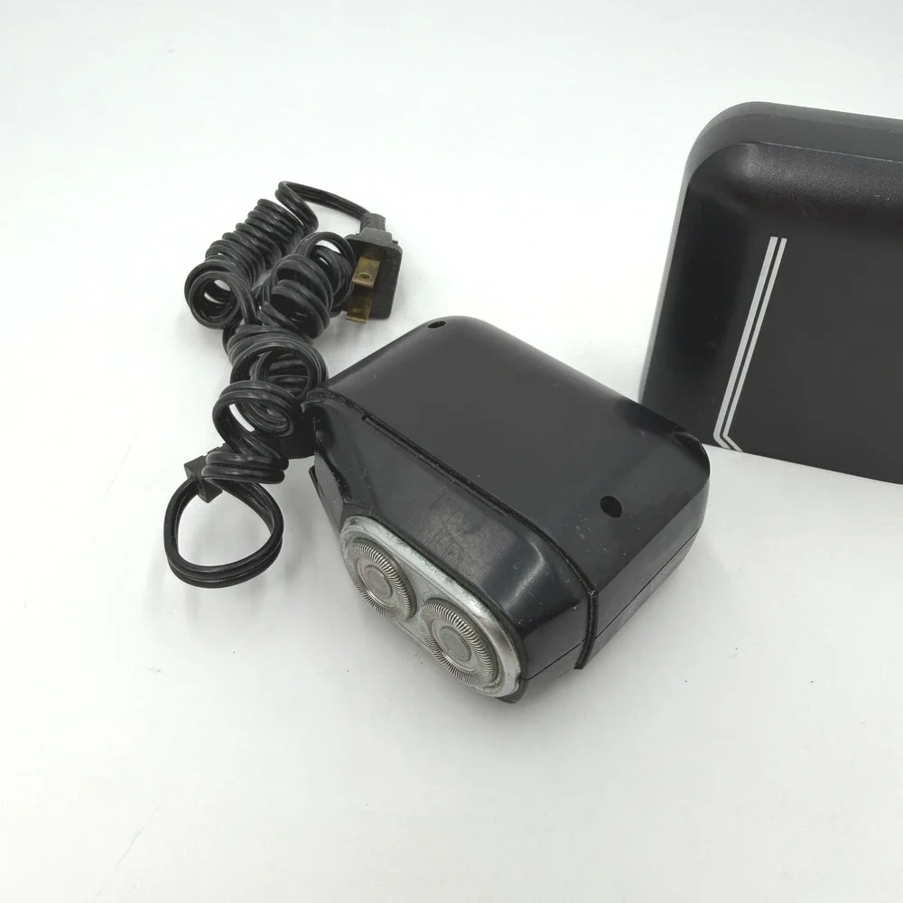 Vintage Norelco Chic Mens Electric Shaver Dual Rotary Black PARTS ONLY